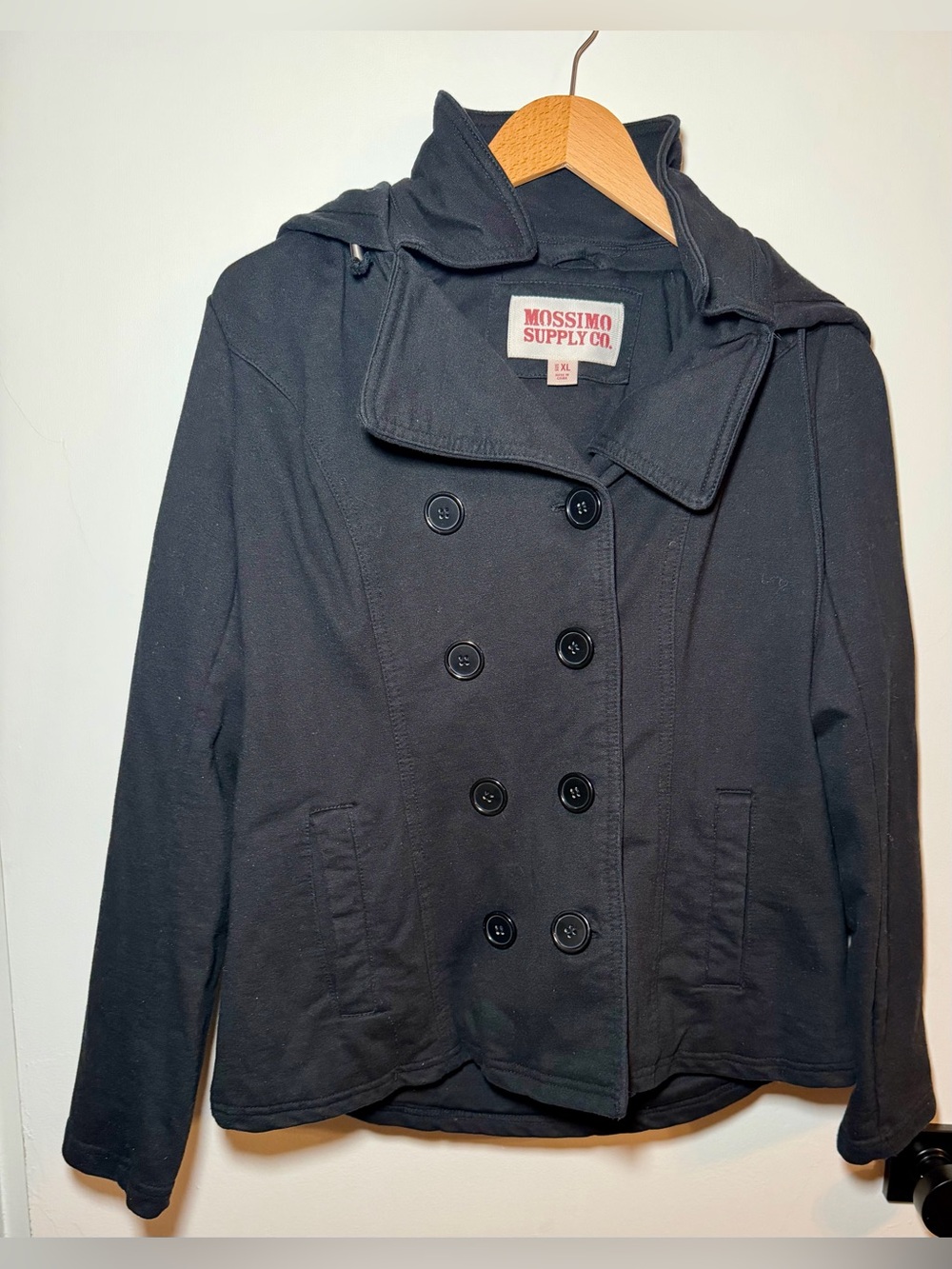 Mossimo black cotton pea coat Size XL